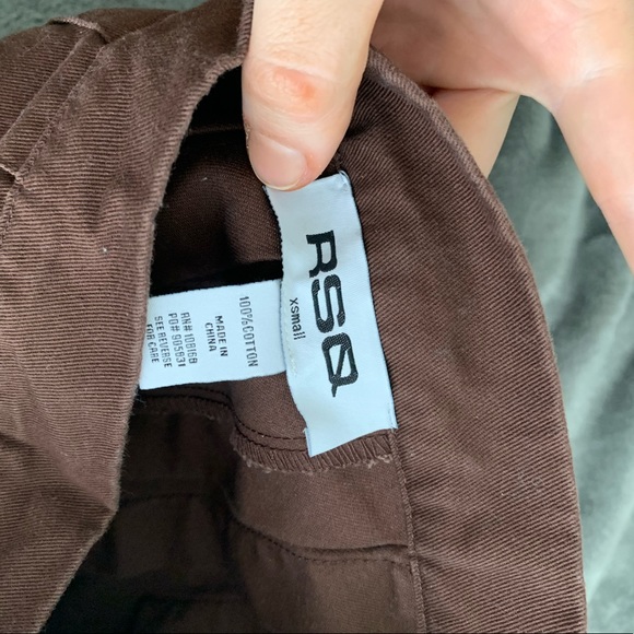 Brown Pleated Skirt with Buckles - Picture 3 of 3